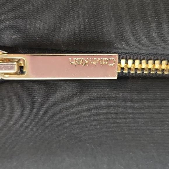 Calvin Klein black scuba ruffle cocktail dress sleeveless formal wedding size 10 - Picture 5 of 8